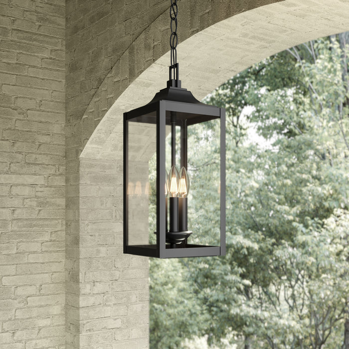 Millennium - 402103-PBK - Three Light Hanging Lantern - Halston - Powder Coated Black