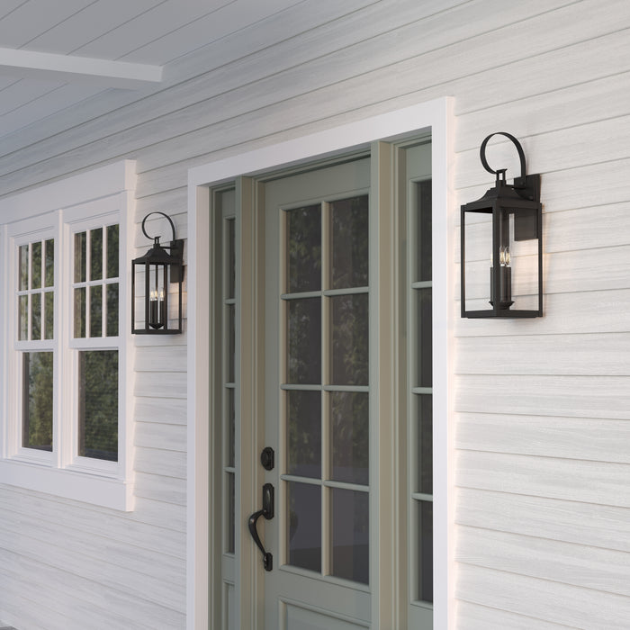 Millennium - 402203-PBK - Three Light Lantern - Halston - Powder Coated Black