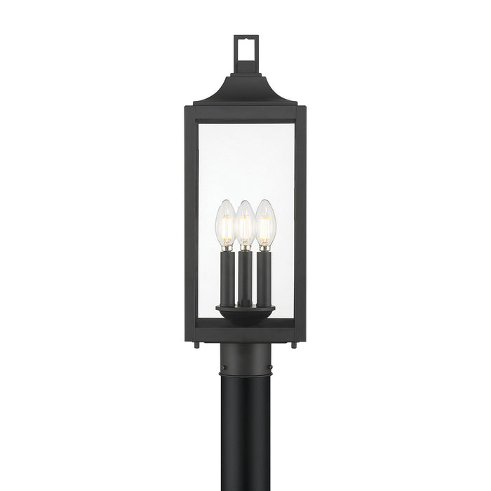 Millennium - 402303-PBK - Three Light Post Lantern - Halston - Powder Coated Black