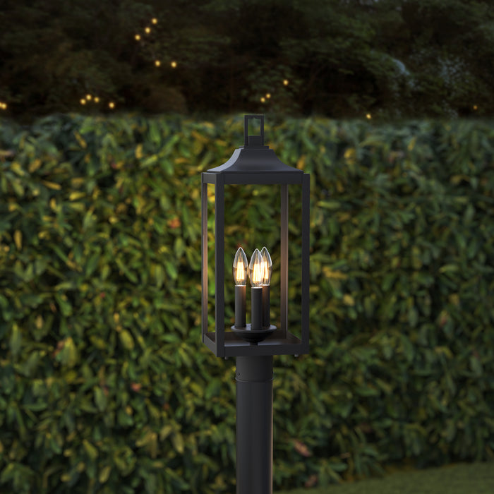 Millennium - 402303-PBK - Three Light Post Lantern - Halston - Powder Coated Black