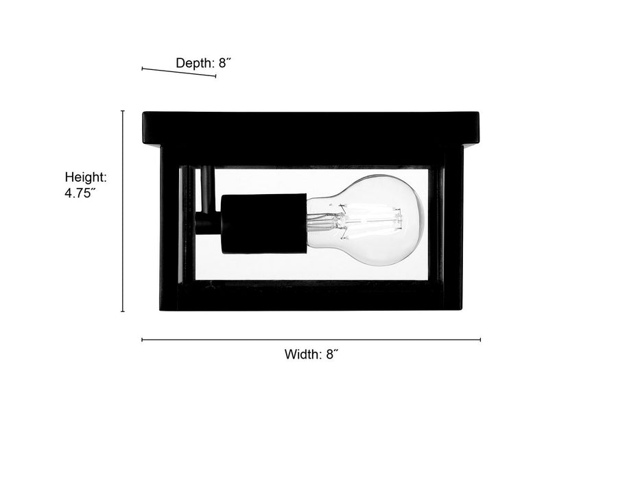 Millennium - 4201-PBK - One Light Flush Mount - Evanton - Powder Coated Black