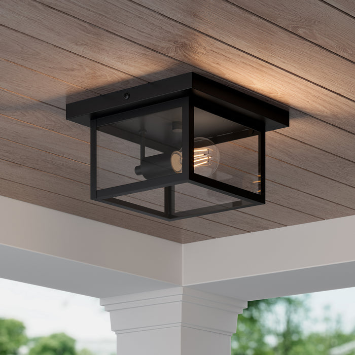 Millennium - 4201-PBK - One Light Flush Mount - Evanton - Powder Coated Black