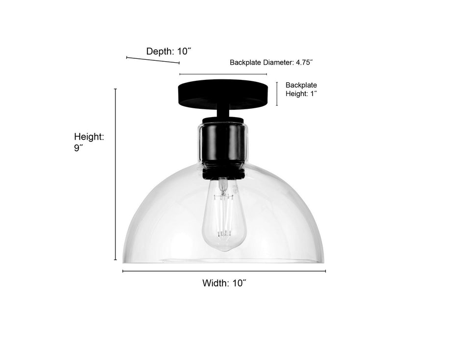 Millennium - 6021-MB - One Light Semi-Flush Mount - Knightsdale - Matte Black