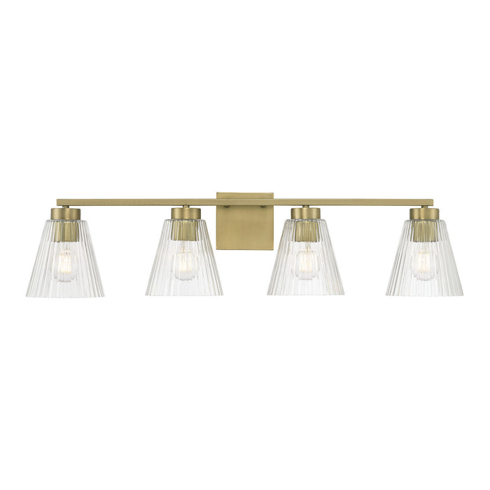 Millennium - 63004-VB - Four Light Vanity - Riville - Vintage Brass