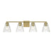 Millennium - 63004-VB - Four Light Vanity - Riville - Vintage Brass