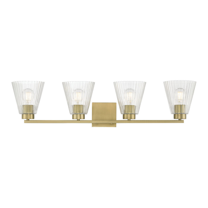 Millennium - 63004-VB - Four Light Vanity - Riville - Vintage Brass