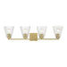 Millennium - 63004-VB - Four Light Vanity - Riville - Vintage Brass