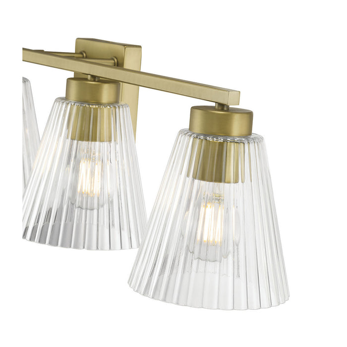 Millennium - 63004-VB - Four Light Vanity - Riville - Vintage Brass