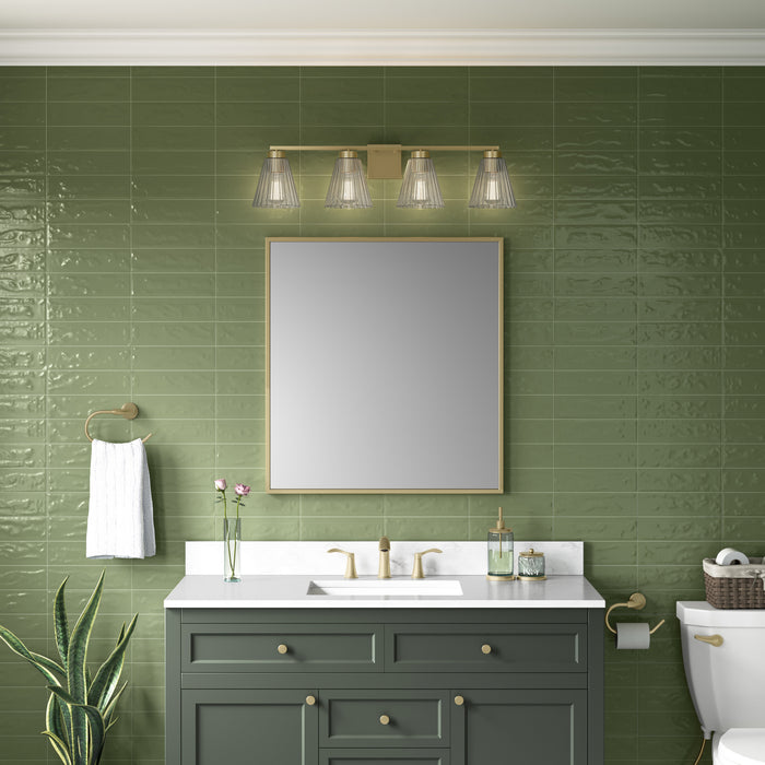 Millennium - 63004-VB - Four Light Vanity - Riville - Vintage Brass