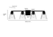 Millennium - 63004-VB - Four Light Vanity - Riville - Vintage Brass