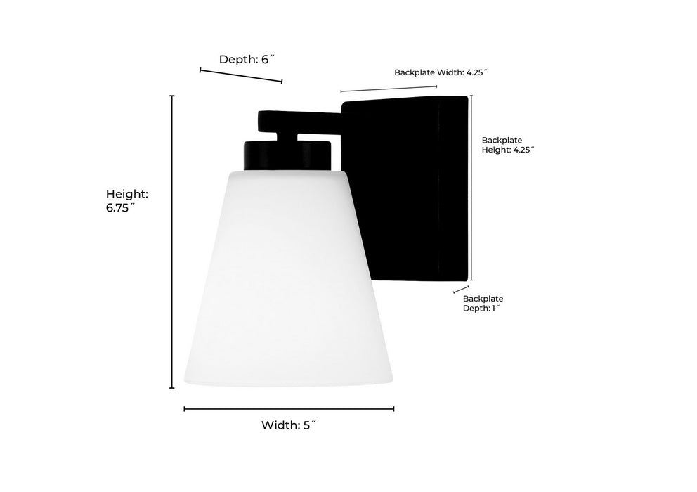 Millennium - 64001WG-MB - One Light Wall Sconce - Strayhan - Matte Black