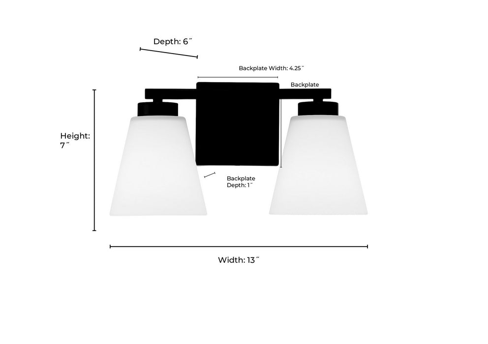 Millennium - 64002WG-MB - Two Light Vanity - Strayhan - Matte Black