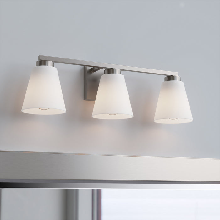Millennium - 64003WG-BN - Three Light Vanity - Strayhan - Brushed Nickel