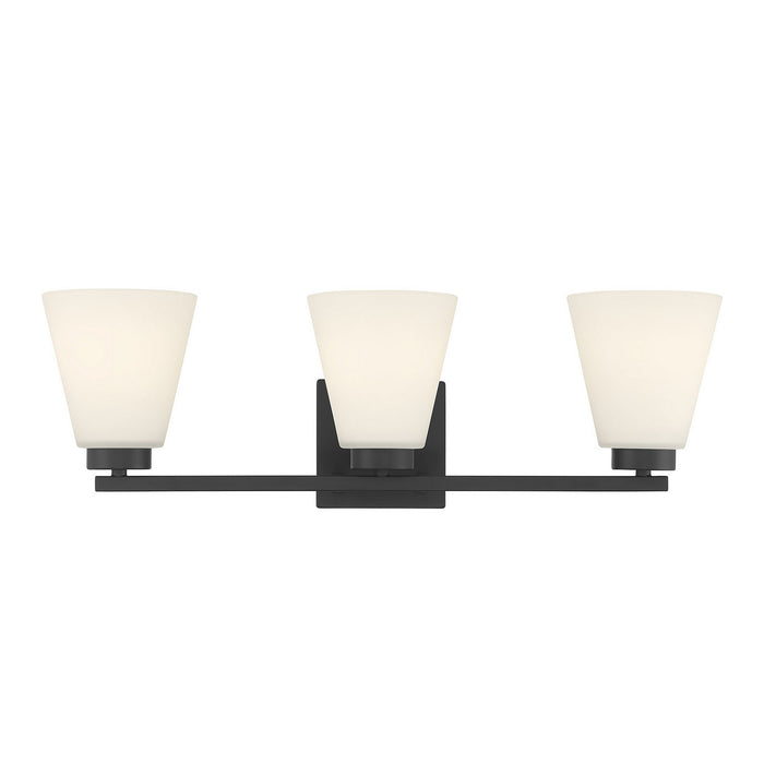 Millennium - 64003WG-MB - Three Light Vanity - Strayhan - Matte Black