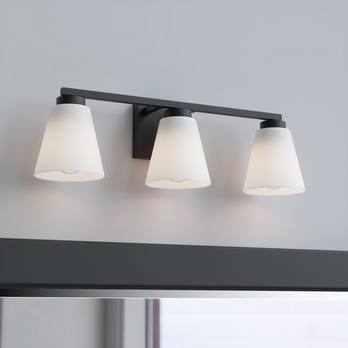 Millennium - 64003WG-MB - Three Light Vanity - Strayhan - Matte Black