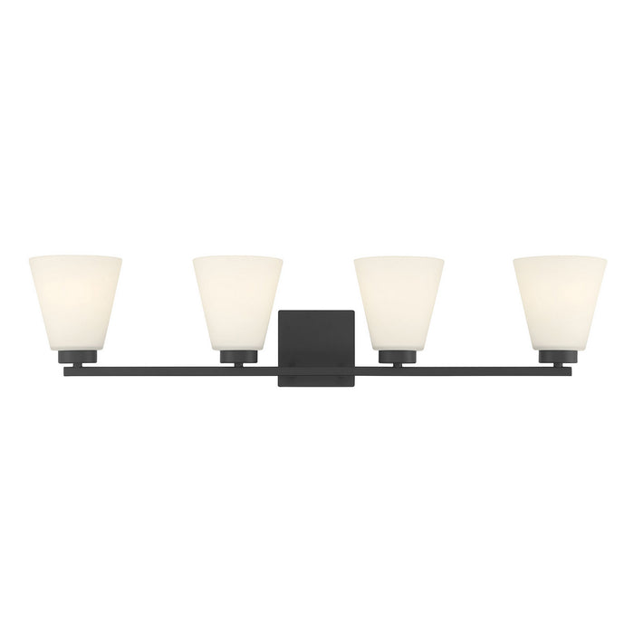 Millennium - 64004WG-MB - Four Light Vanity - Strayhan - Matte Black