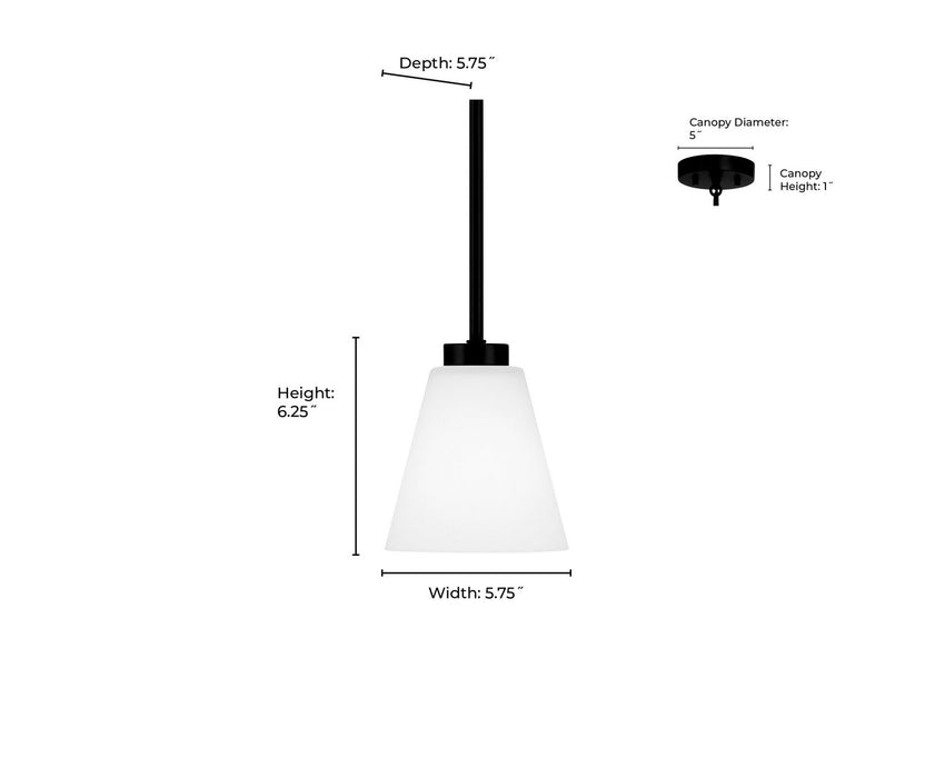 Millennium - 64101WG-MB - One Light Mini Pendant - Strayhan - Matte Black