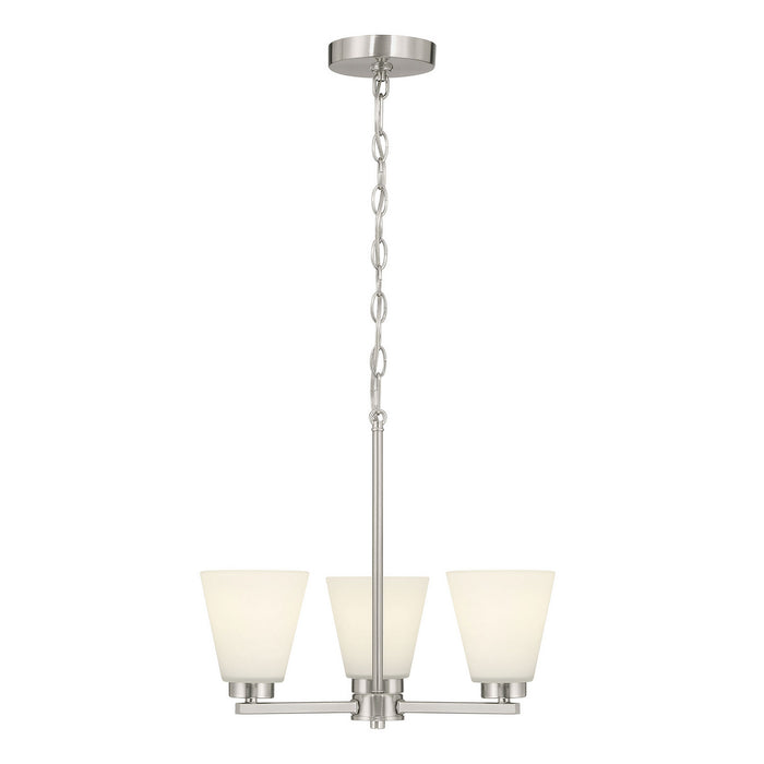 Millennium - 64103WG-BN - Three Light Chandelier - Strayhan - Brushed Nickel