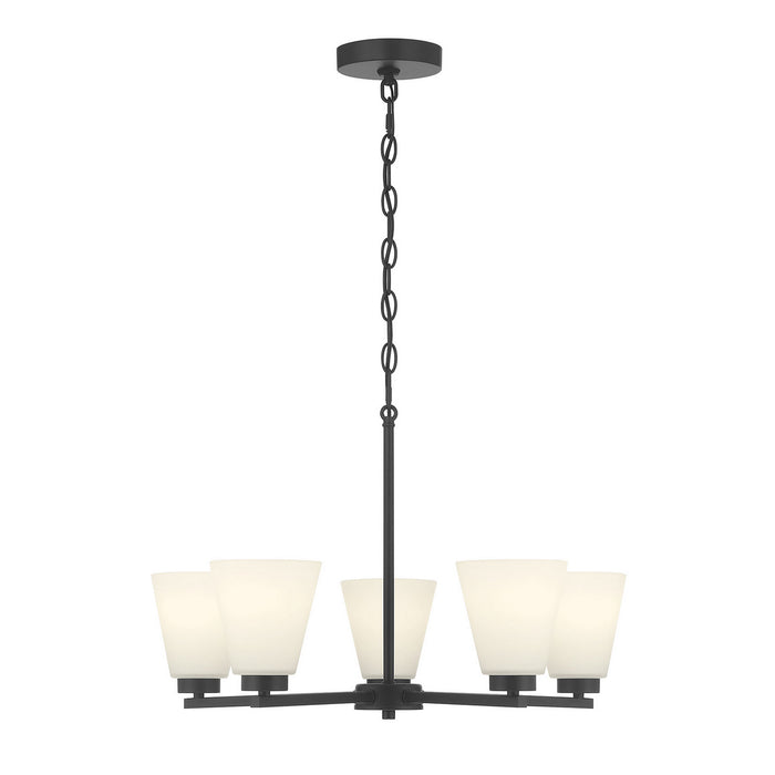 Millennium - 64105WG-MB - Five Light Chandelier - Strayhan - Matte Black