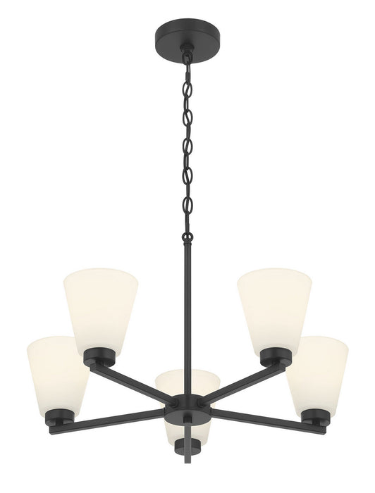 Millennium - 64105WG-MB - Five Light Chandelier - Strayhan - Matte Black