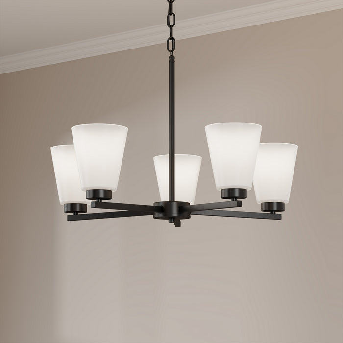 Millennium - 64105WG-MB - Five Light Chandelier - Strayhan - Matte Black