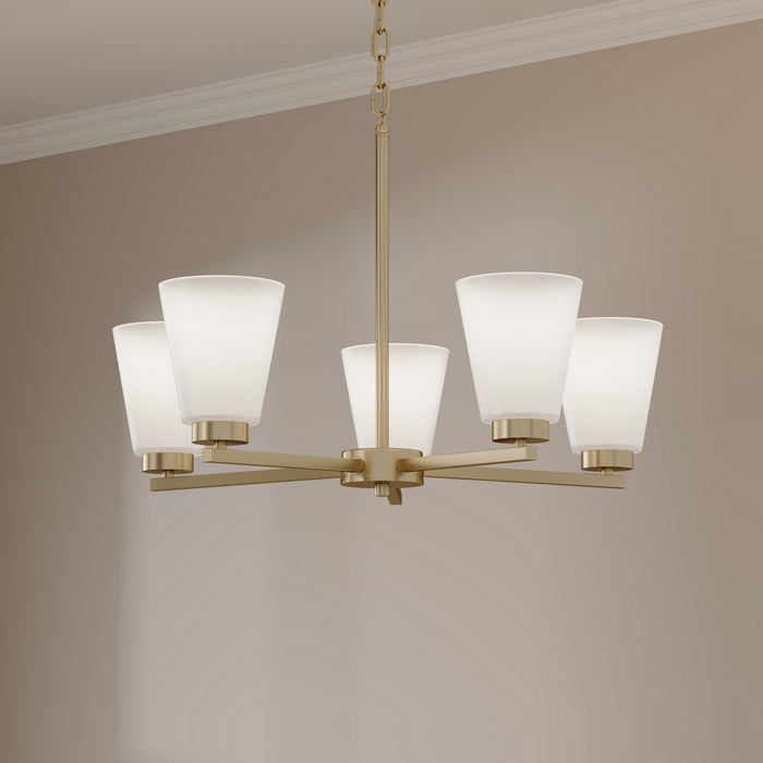 Millennium - 64105WG-MG - Five Light Chandelier - Strayhan - Modern Gold