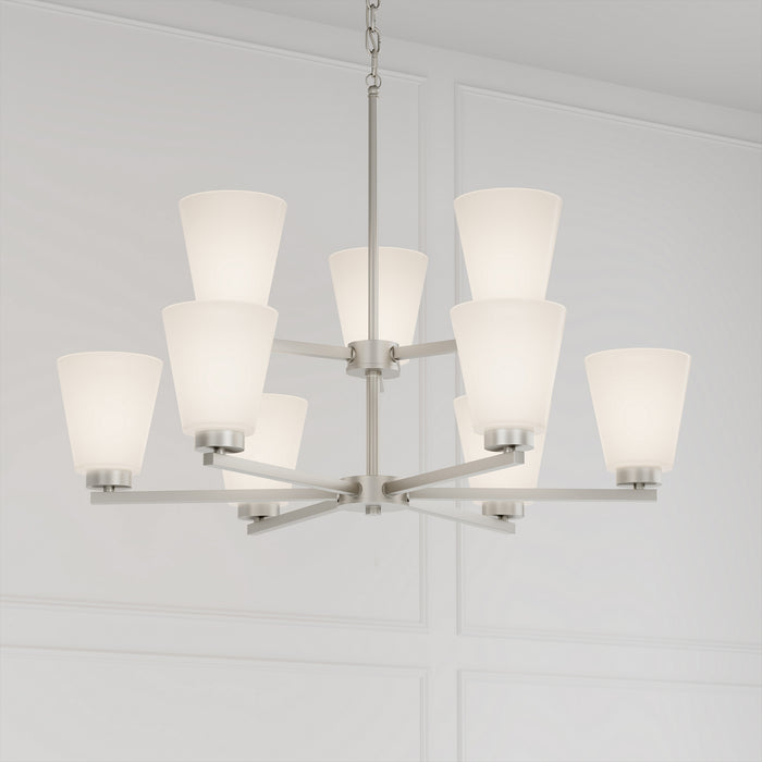 Millennium - 64109WG-BN - Nine Light Chandelier - Strayhan - Brushed Nickel
