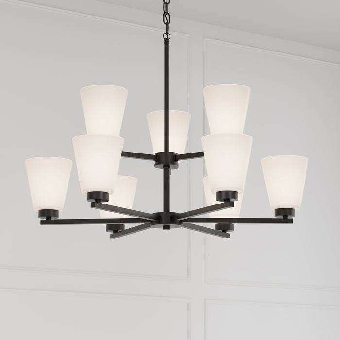 Millennium - 64109WG-MB - Nine Light Chandelier - Strayhan - Matte Black