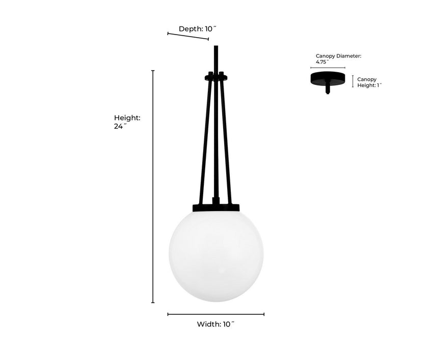 Millennium - 65101-MB - One Light Pendant - Vellin - Matte Black