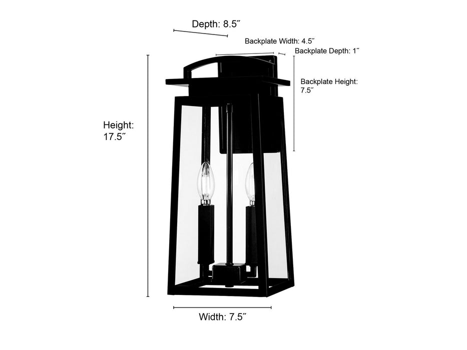 Millennium - 66002-PBK - Two Light Lantern - Kendrix - Powder Coated Black