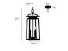 Millennium - 66102-PBK - Two Light Hanging Lantern - Kendrix - Powder Coated Black