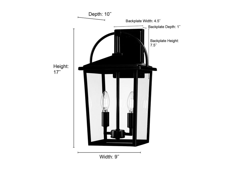 Millennium - 66202-PBK - Two Light Lantern - Strathden - Powder Coated Black