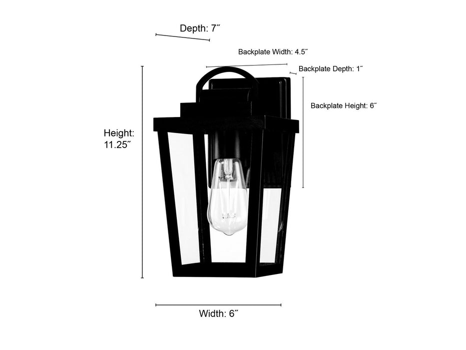 Millennium - 68001-PBK - One Light Lantern - Brenwick - Powder Coated Black
