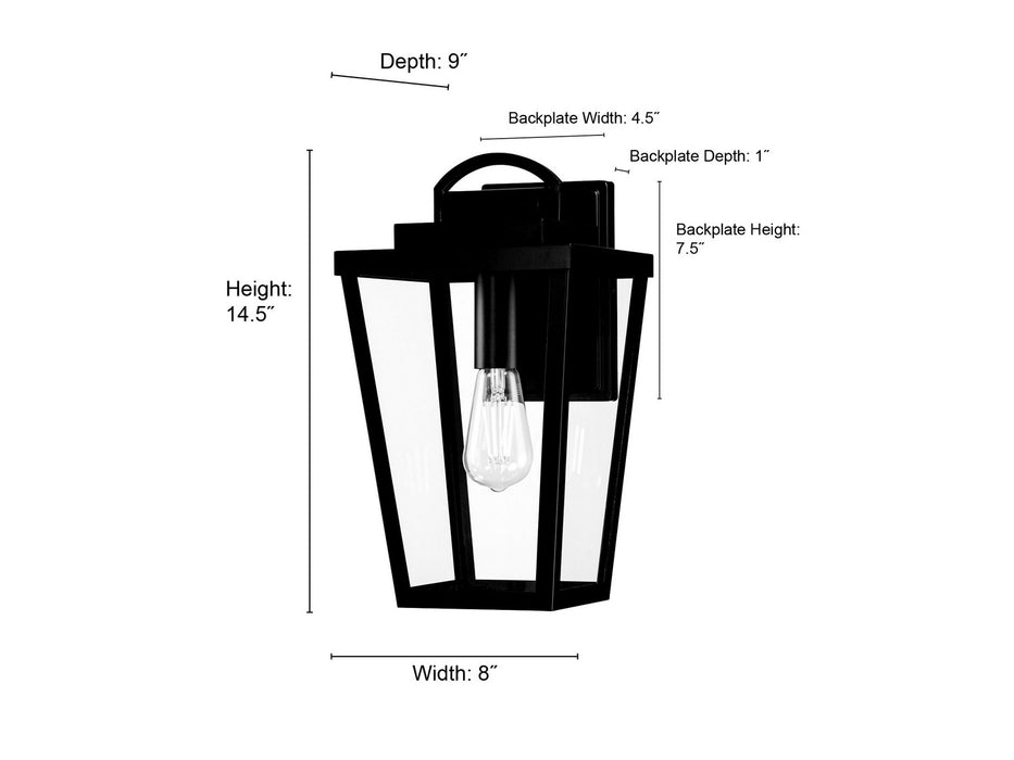 Millennium - 68201-PBK - One Light Lantern - Brenwick - Powder Coated Black