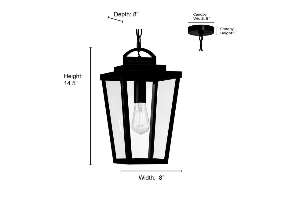 Millennium - 68301-PBK - One Light Pendant - Brenwick - Powder Coated Black