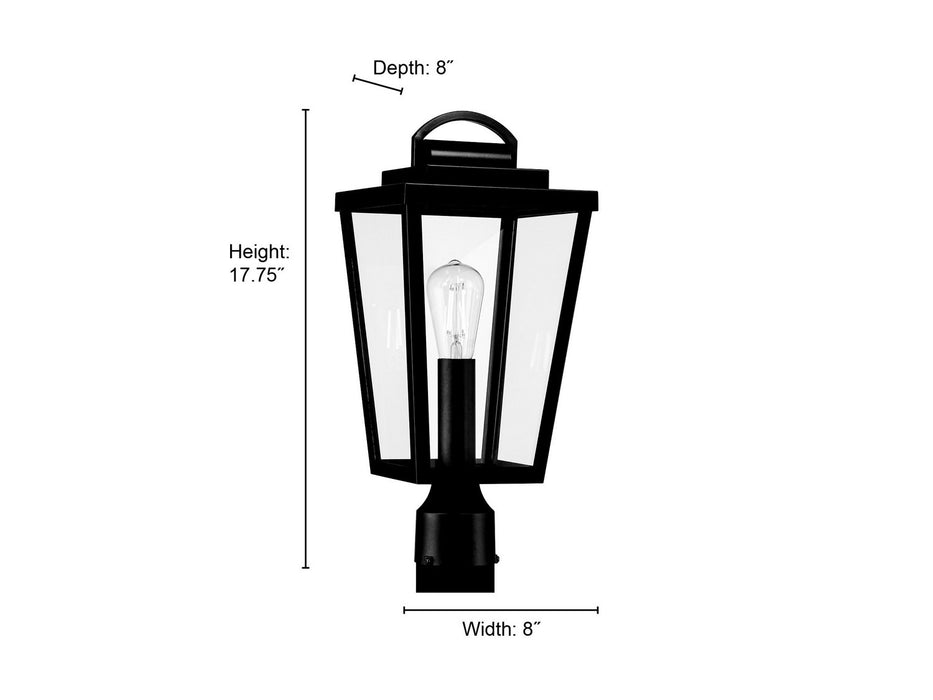 Millennium - 68401-PBK - One Light Post Lantern - Brenwick - Powder Coated Black