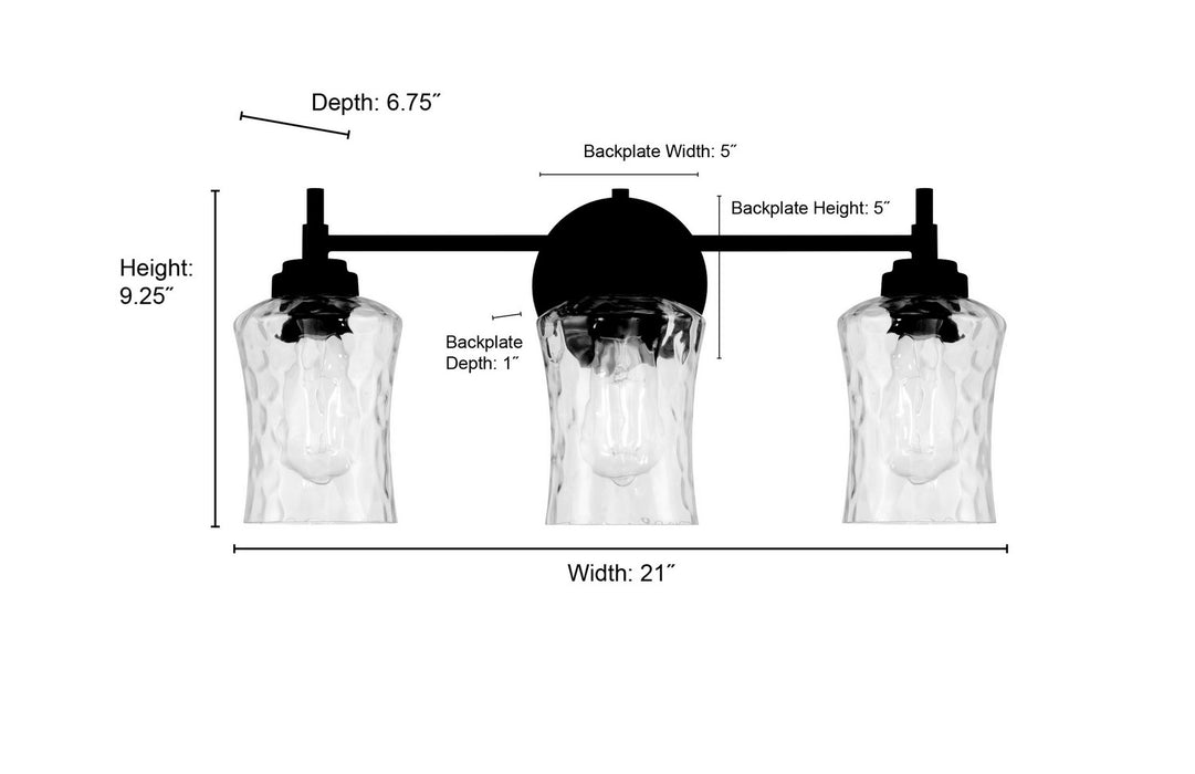 Millennium - 909103-MB - Three Light Vanity - Clarvyn - Matte Black