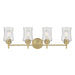 Millennium - 909104-VB - Four Light Vanity - Clarvyn - Vintage Brass