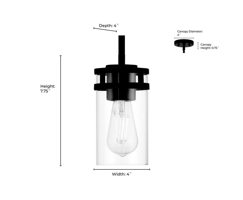 Millennium - 91011-MB - One Light Mini Pendant - Lunden - Matte Black
