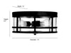 Millennium - 91013-MB - Three Light Flush Mount - Lunden - Matte Black