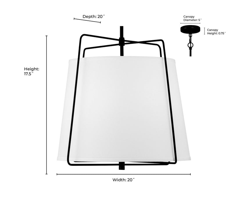 Millennium - 919103-MB - Three Light Pendant - Vellinor - Matte Black