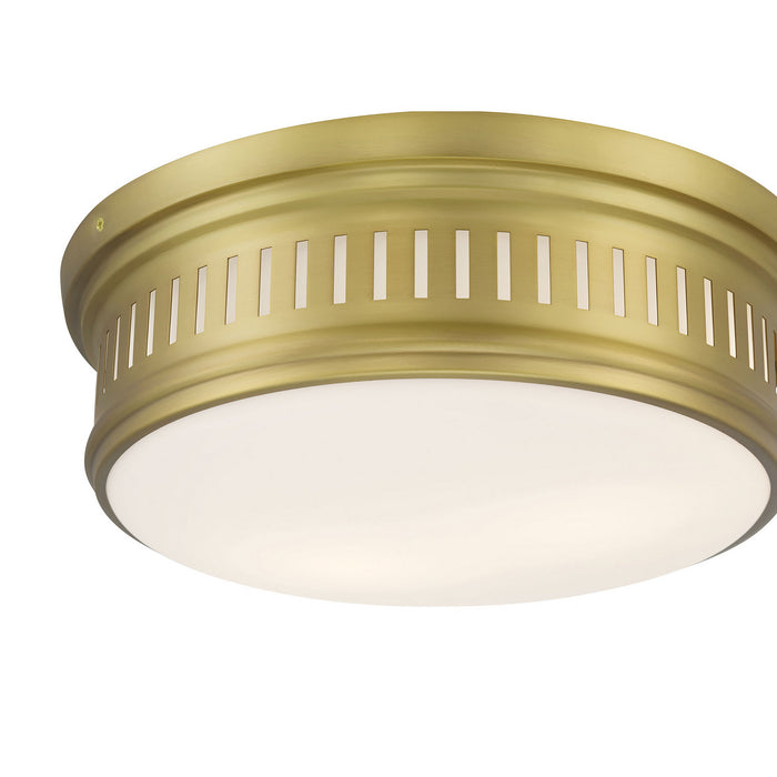 Millennium - 95102-VB - Two Light Flush Mount - Velune - Vintage Brass