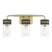 Millennium - 95203-VB/MB - Three Light Vanity - Marbridge - Vintage Brass