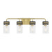 Millennium - 95204-VB/MB - Four Light Vanity - Marbridge - Vintage Brass