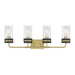 Millennium - 95204-VB/MB - Four Light Vanity - Marbridge - Vintage Brass