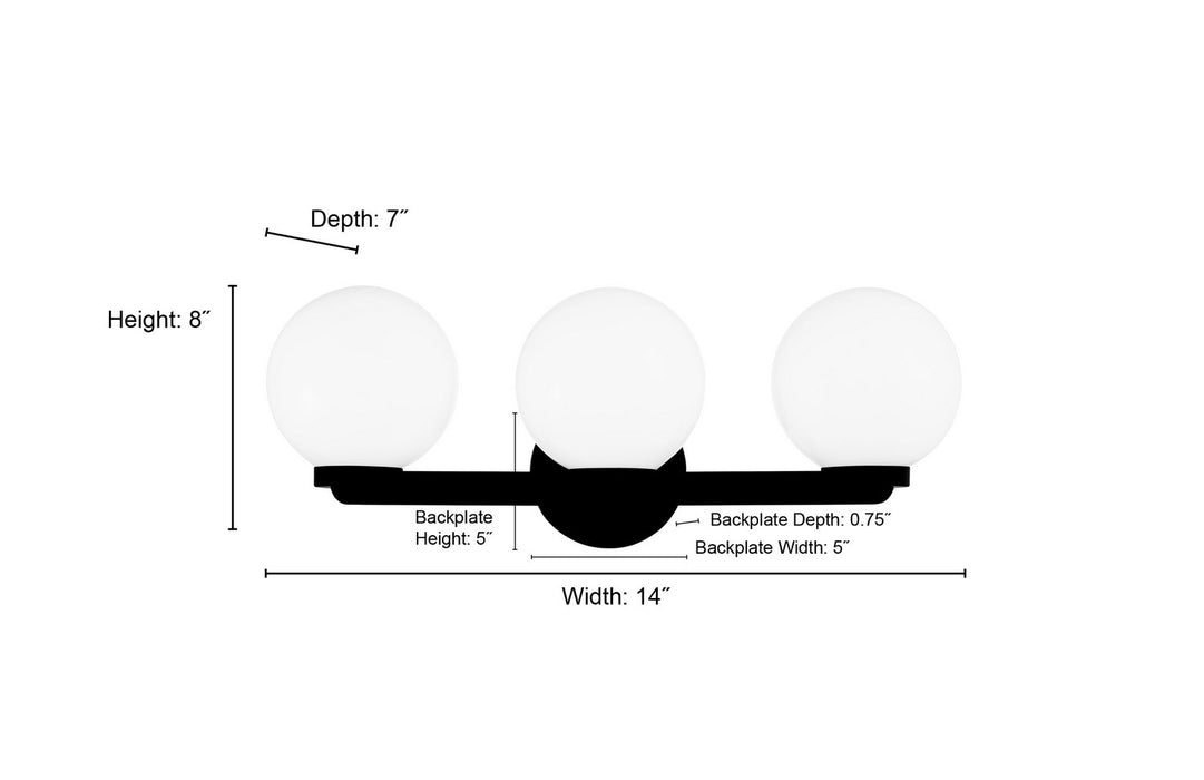 Millennium - 97003-MB - Three Light Vanity - Ardeva - Matte Black