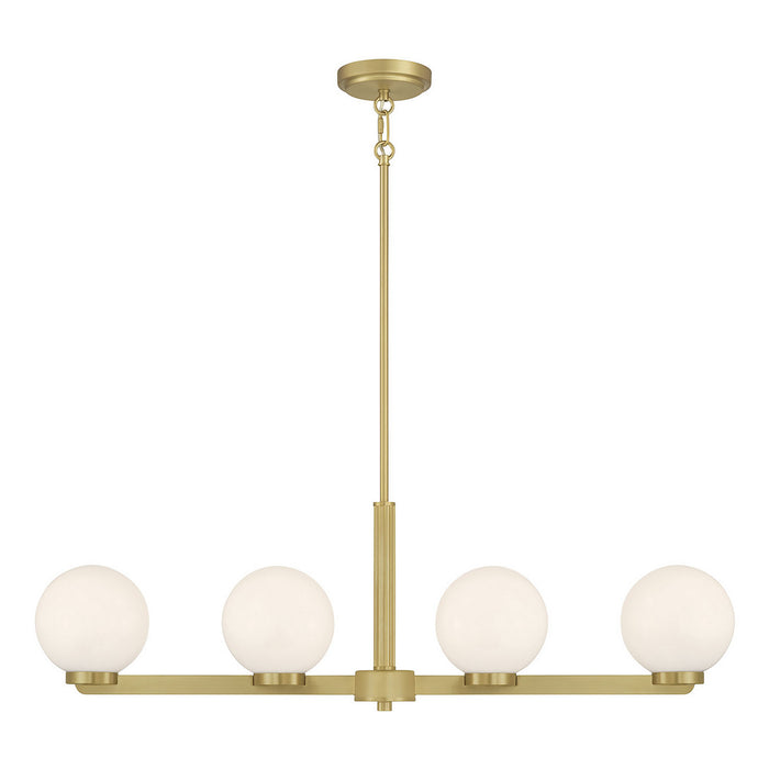 Millennium - 97104-VB - Four Light Linear Chandelier - Ardeva - Vintage Brass