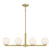 Millennium - 97104-VB - Four Light Linear Chandelier - Ardeva - Vintage Brass