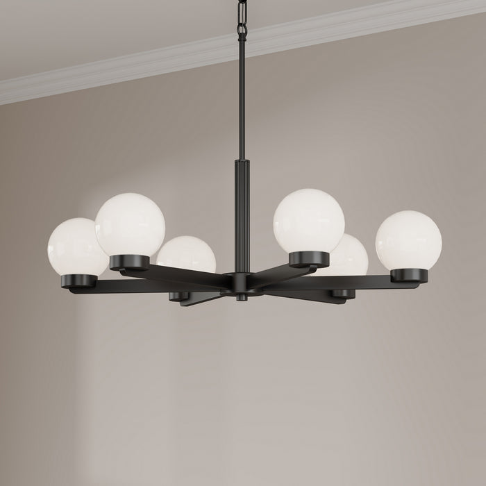Millennium - 97106-MB - Six Light Chandelier - Ardeva - Matte Black