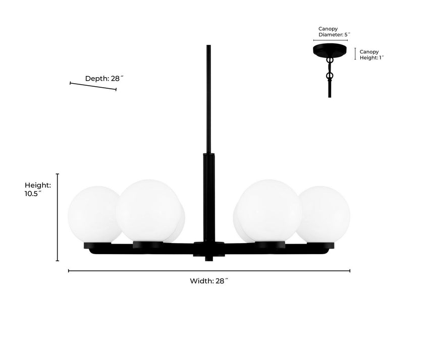 Millennium - 97106-VB - Six Light Chandelier - Ardeva - Vintage Brass
